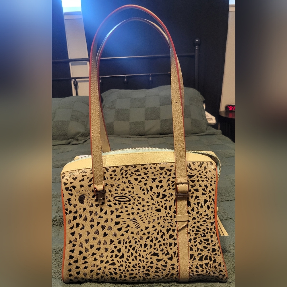 MIN & MON - Esther Tuffet Brown Satchel Bag - Retro Tiger - Picture 3 of 8